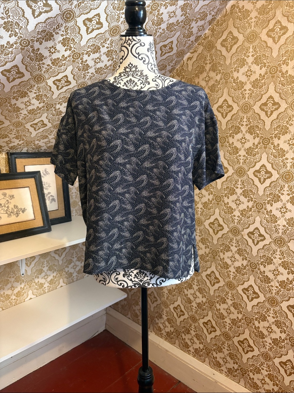 Vintage 100% Silk Abstract Blouse
